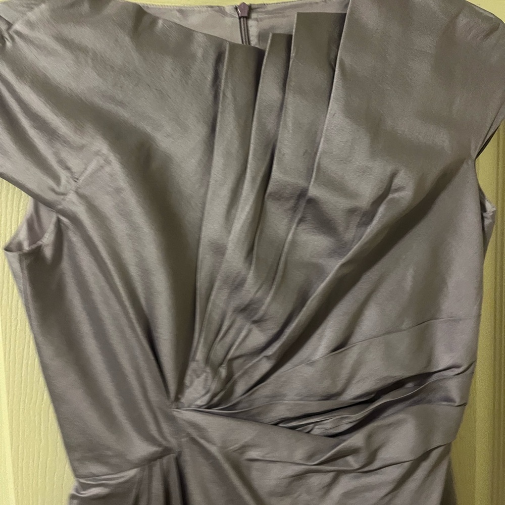 Gray Ruched Asymmetrical Midi Dress with Dolman Sleeves